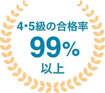 4・5級の合格率99パーセント以上